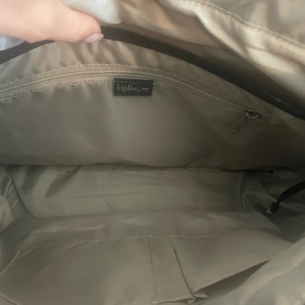 Kipling Black Nylon Messenger Laptop Bag with Monkey Charm - Picture 5 of 5